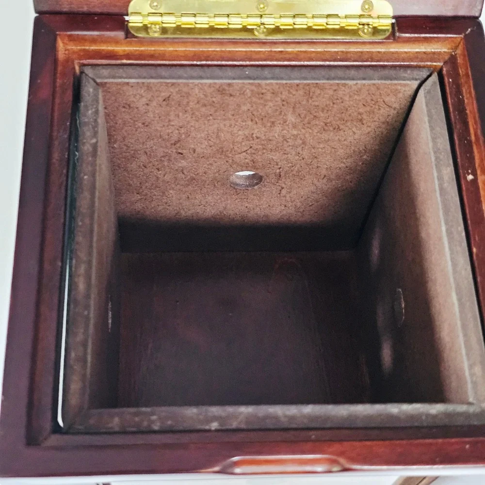 Vintage Bombay Wooden Photo Cube Keepsake Box Dark Mahogany 5 Picture Frames‎